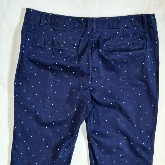 Jones New York Navy Blue Polka Dot Crop Pants 10 - Picture 4 of 6